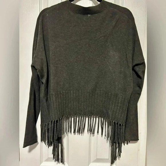 Gently Worn Central Park West Gray Cropped Cardigan, Size XS. - Picture 2 of 4